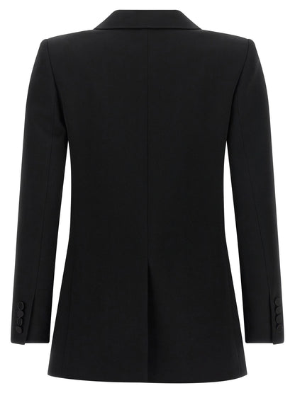 Saint Laurent Satin Lapel Blazer Black  