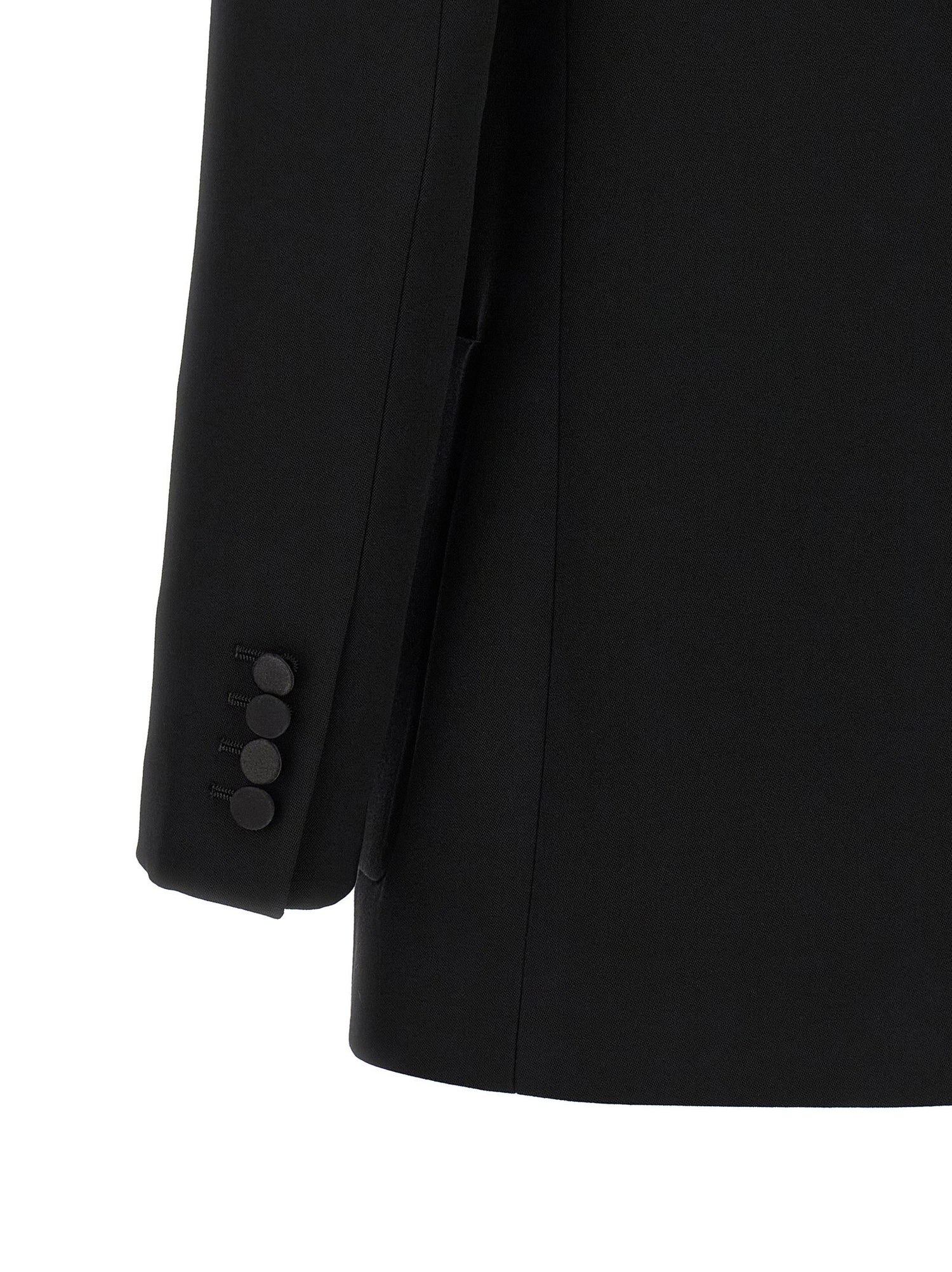 Saint Laurent Satin Lapel Blazer Black  