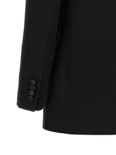Saint Laurent Satin Lapel Blazer Black  