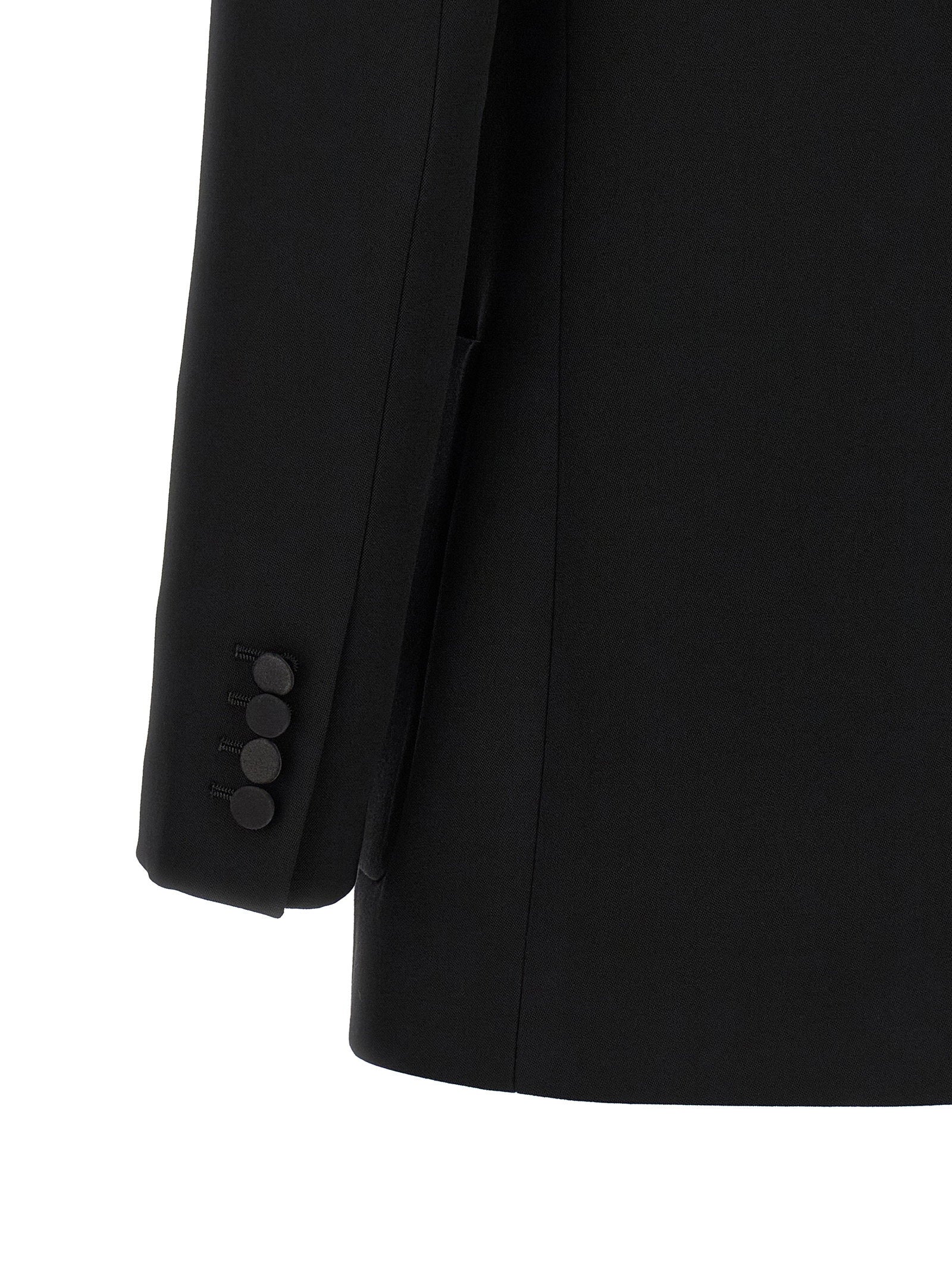 Saint Laurent Satin Lapel Blazer Black  
