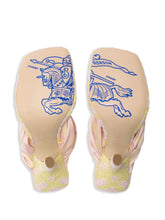 Burberry Check Pool Open-toe Mules Yellow Pink