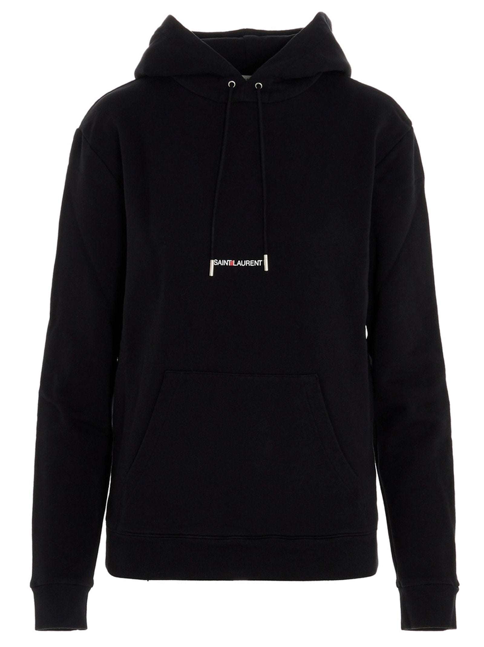 Saint Laurent Logo Print Hoodie Black