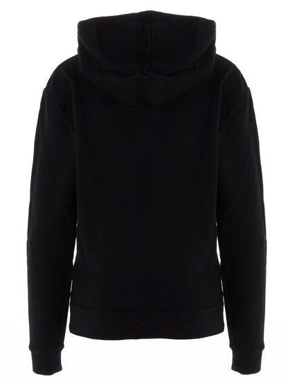 Saint Laurent Logo Print Hoodie Black