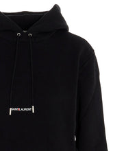 Saint Laurent Logo Print Hoodie Black