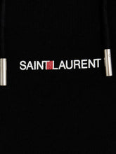 Saint Laurent Logo Print Hoodie Black