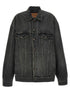 Balenciaga Denim Jacket With Used Effect Gray