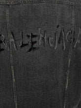 Balenciaga Denim Jacket With Used Effect Gray
