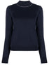 Maison Margiela Long-Sleeved Frayed Wool Jumper Blue Blue