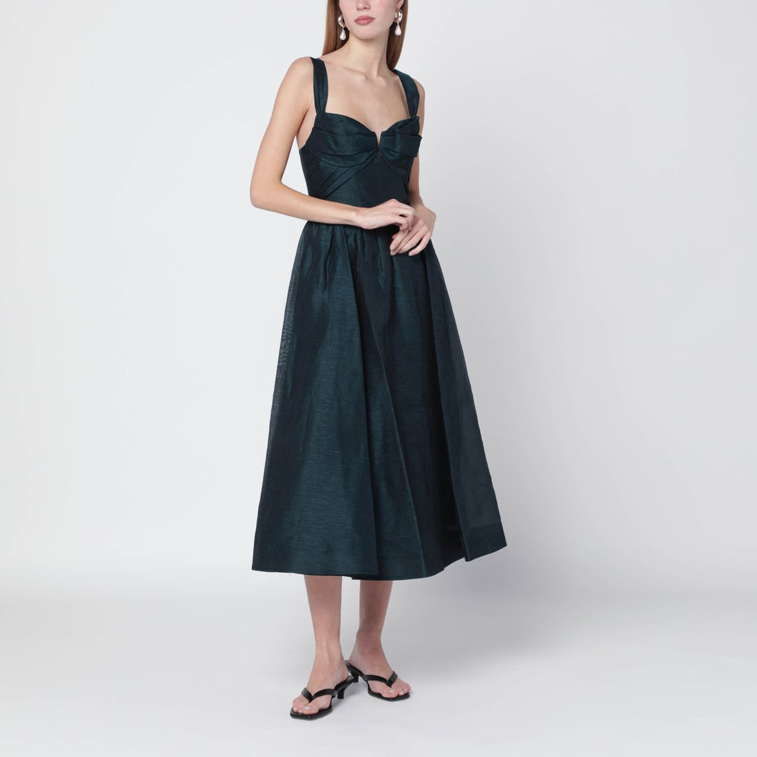 Zimmermann Rebellion Draped Midi Dress Green