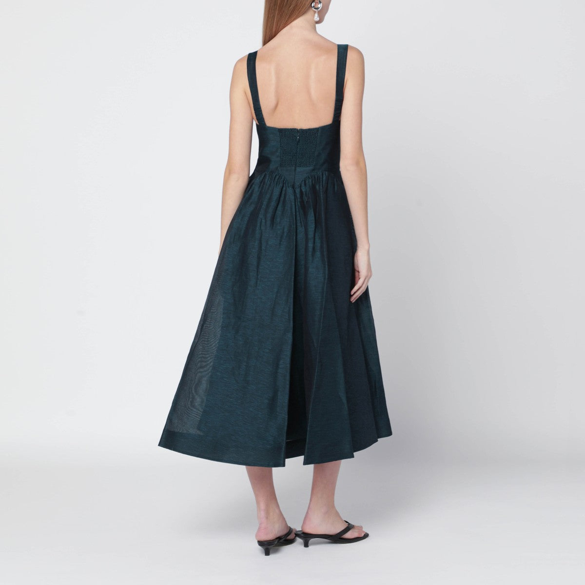 Zimmermann Rebellion Draped Midi Dress Green