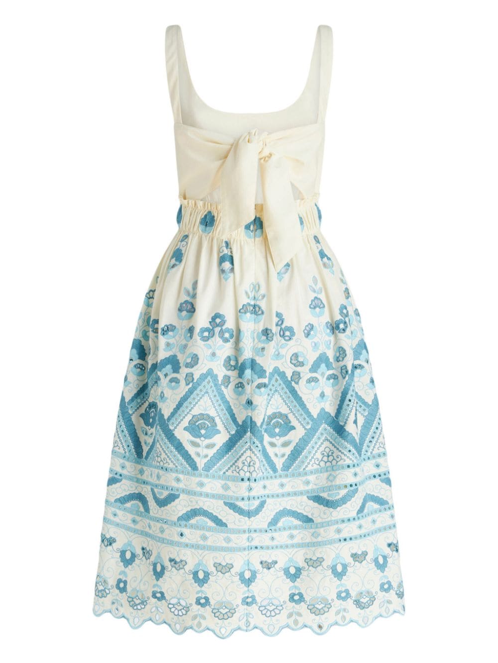 Etro Broderie Anglaise Cotton Cut-Out Midi Dress White