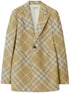 Burberry Checked Tailored Wool Single-Breasted Blazer Beige