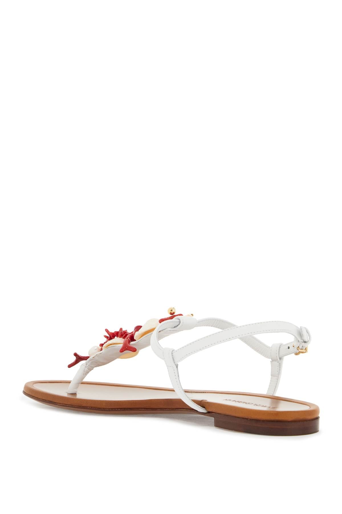 D&amp;G nappa flip-flops with coral