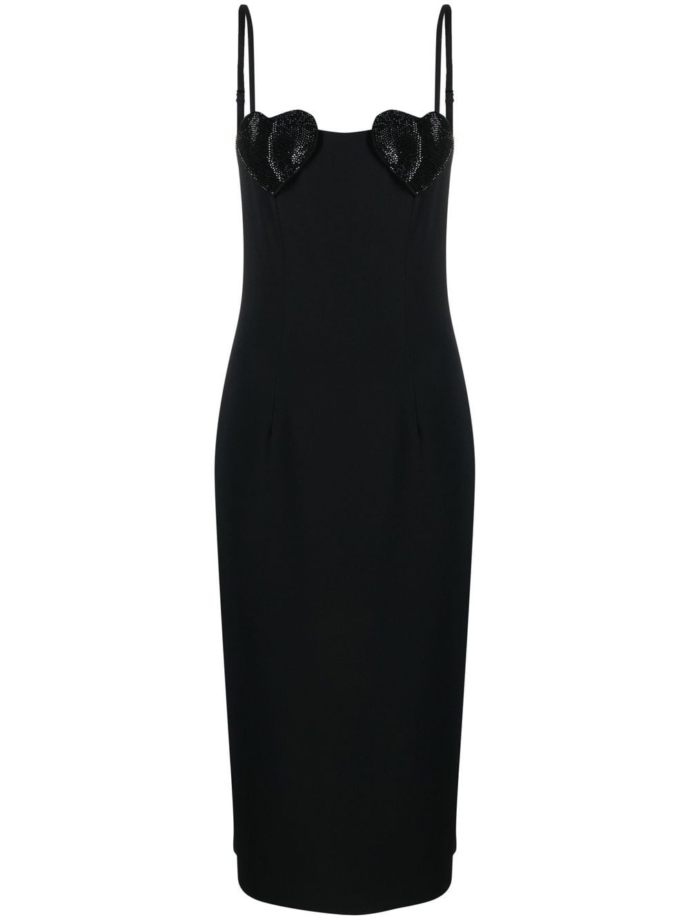 Blumarine Heart Sequin Midi Dress Black