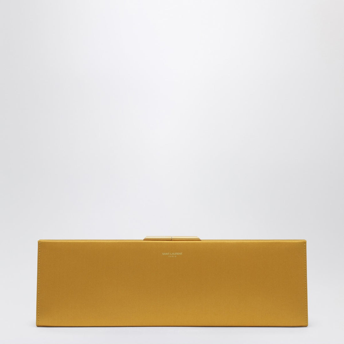 Saint Laurent Midnight Large Satin Clutch Orange