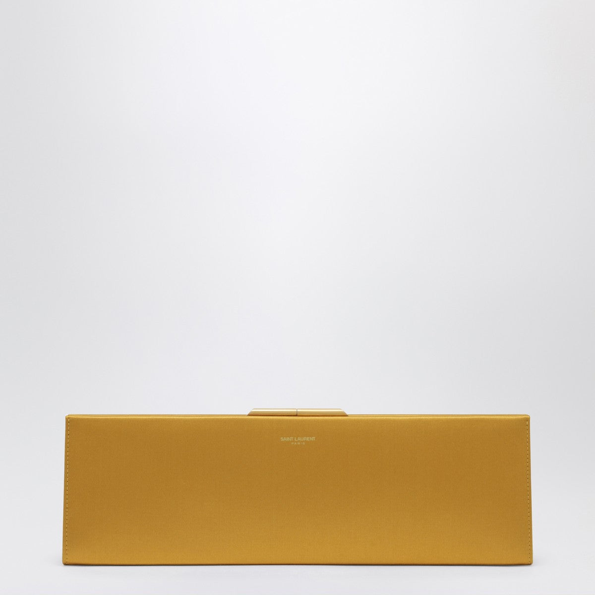 Saint Laurent Midnight Large Satin Clutch Orange