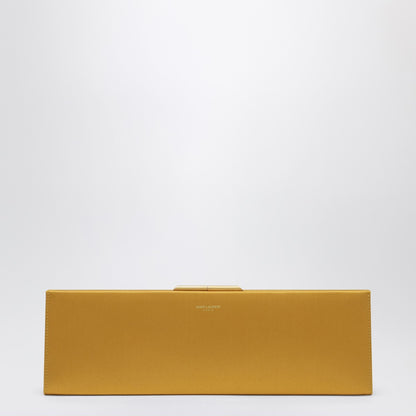 Saint Laurent Midnight Large Satin Clutch Orange