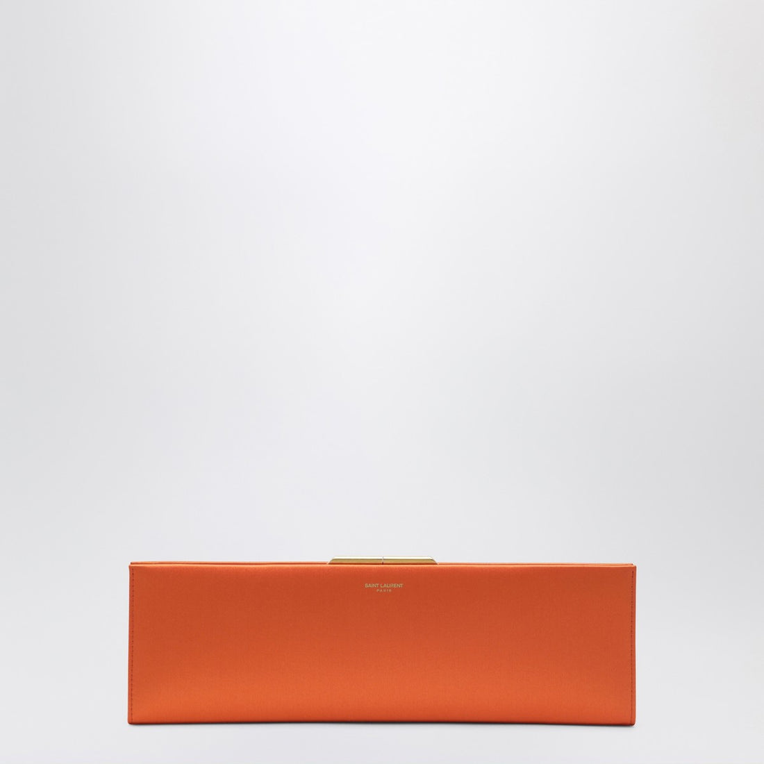 Saint Laurent Midnight Large Orange Satin Clutch orange