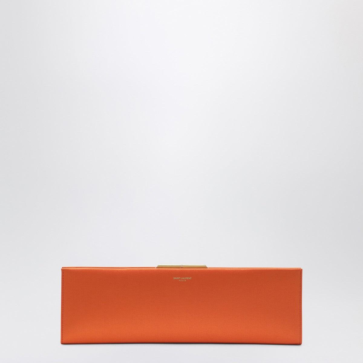 Saint Laurent Midnight Large Orange Satin Clutch orange