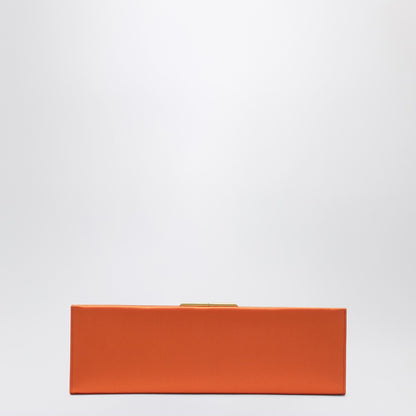 Saint Laurent Midnight Large Orange Satin Clutch orange