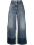 Palm Angels Sunrise Panelled Wide-Leg High-Waist Jeans Blue