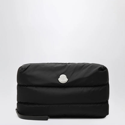 Moncler Caradoc Beauty Case In Quilted Black Nylon