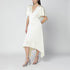 Stella McCartney Butter Satin Midi Dress with Asymmetric Hem White