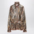 Valentino Loose Pleated Silk-Blend Floral Shirt Beige