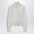 Valentino White Single-Breasted Polka Dot Jacket with Ruffled Hem White