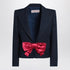 Valentino Single-Breasted Viscose Jacket with Bow Blue