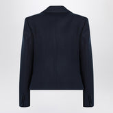 Valentino Single-Breasted Viscose Jacket with Bow Blue
