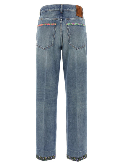 Valentino Garavani Floral Jeans Blue
