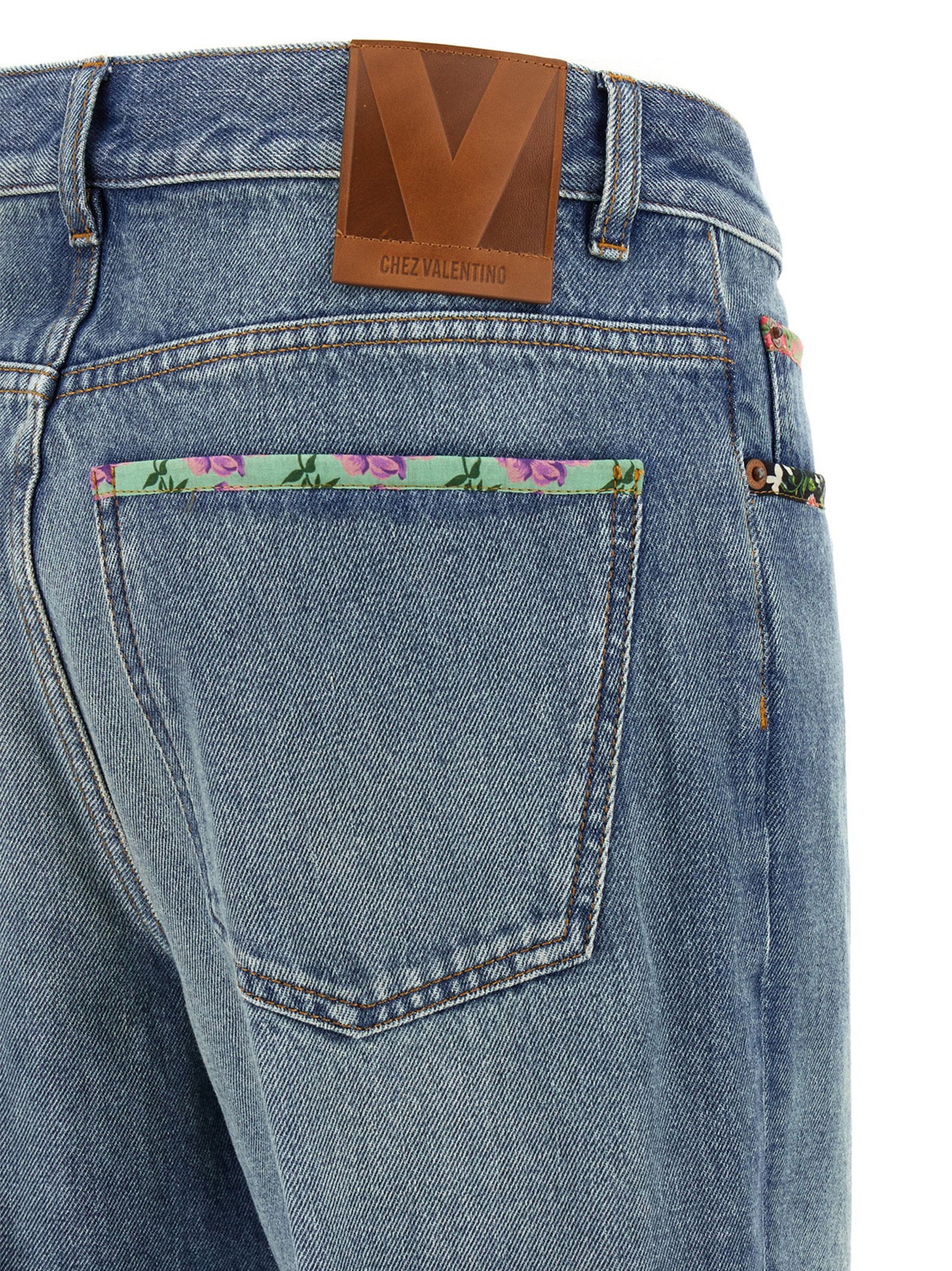Valentino Garavani Floral Jeans Blue