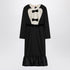 Valentino Black Wool Midi Dress with Velvet Bows Black