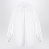 Valentino White Cotton Poplin Ruffle-Detail Shirt White