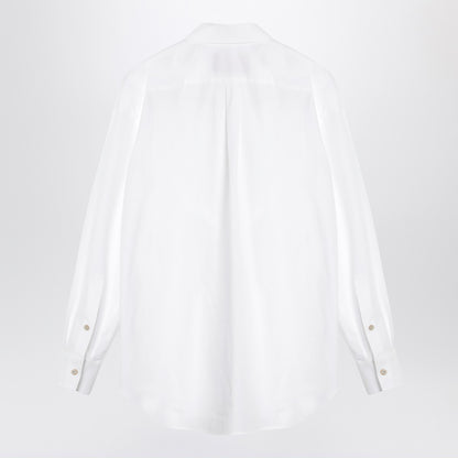 Valentino White Cotton Poplin Ruffle-Detail Shirt White