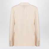 Valentino Wool and Silk Single-Breasted Light Beige Jacket Beige