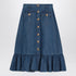 Valentino Blue Denim Midi Skirt with Patch Pockets Blue
