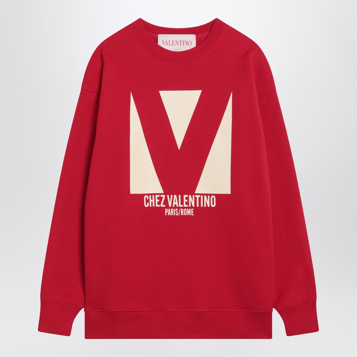 Valentino Chez Valentino Print Red Wool Sweatshirt Red