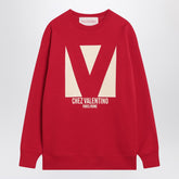 Valentino Chez Valentino Print Red Wool Sweatshirt Red