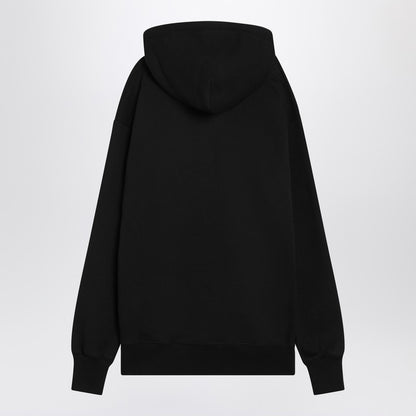 Valentino Hooded Black Sweatshirt with Chez Valentino Chest Print Black