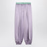 Valentino Wide Lilac Wool-Blend Silk Trousers Purple