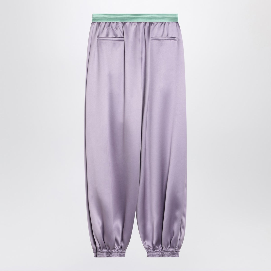 Valentino Wide Lilac Wool-Blend Silk Trousers Purple