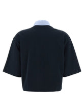 Stella Mccartney Cropped Piquet Polo Blue