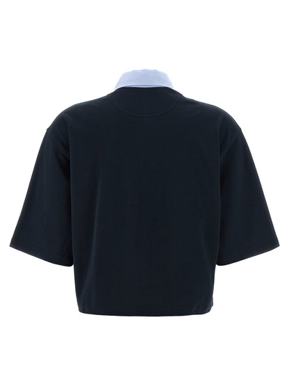 Stella Mccartney Cropped Piquet Polo Blue