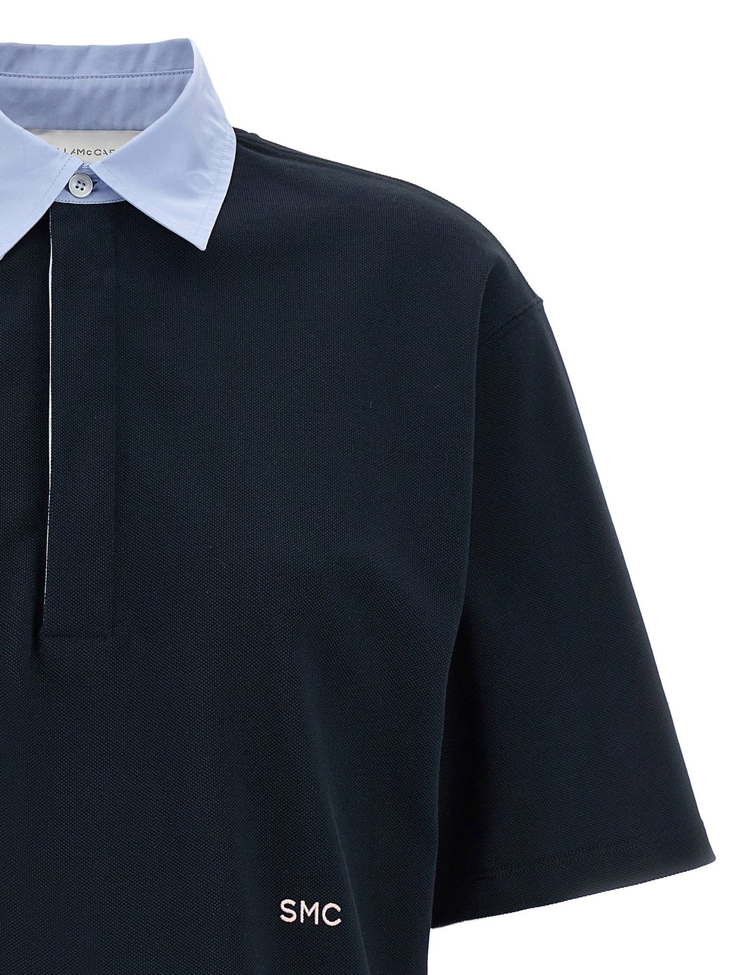 Stella Mccartney Cropped Piquet Polo Blue