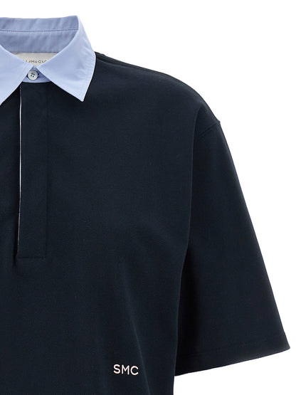 Stella Mccartney Cropped Piquet Polo Blue
