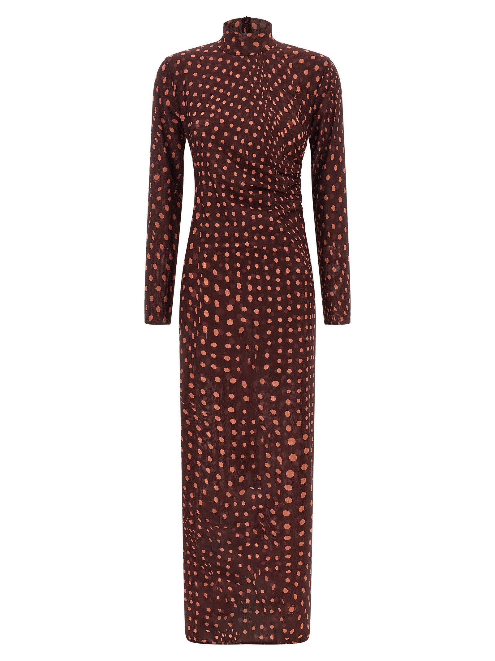 Stella Mccartney Polka Dot Mesh Dress Bordeaux
