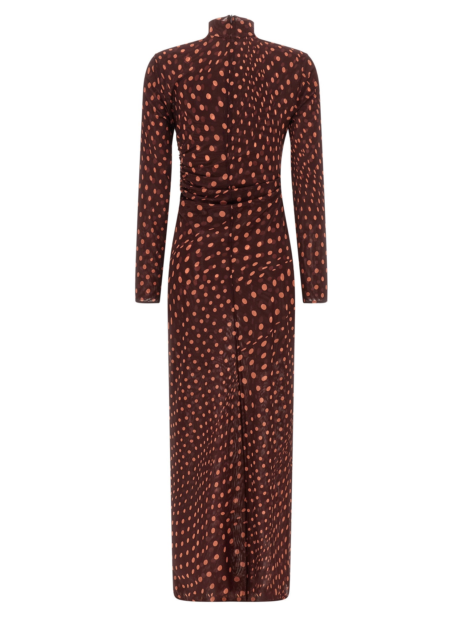 Stella Mccartney Polka Dot Mesh Dress Bordeaux