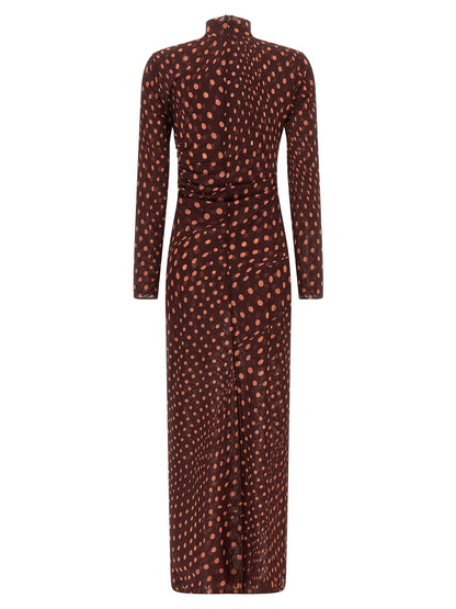 Stella Mccartney Polka Dot Mesh Dress Bordeaux